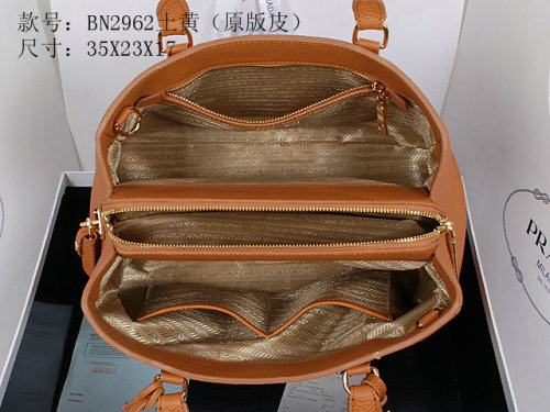 2014 Prada grainy calfskin tote bag BN2962 tan for sale - Click Image to Close